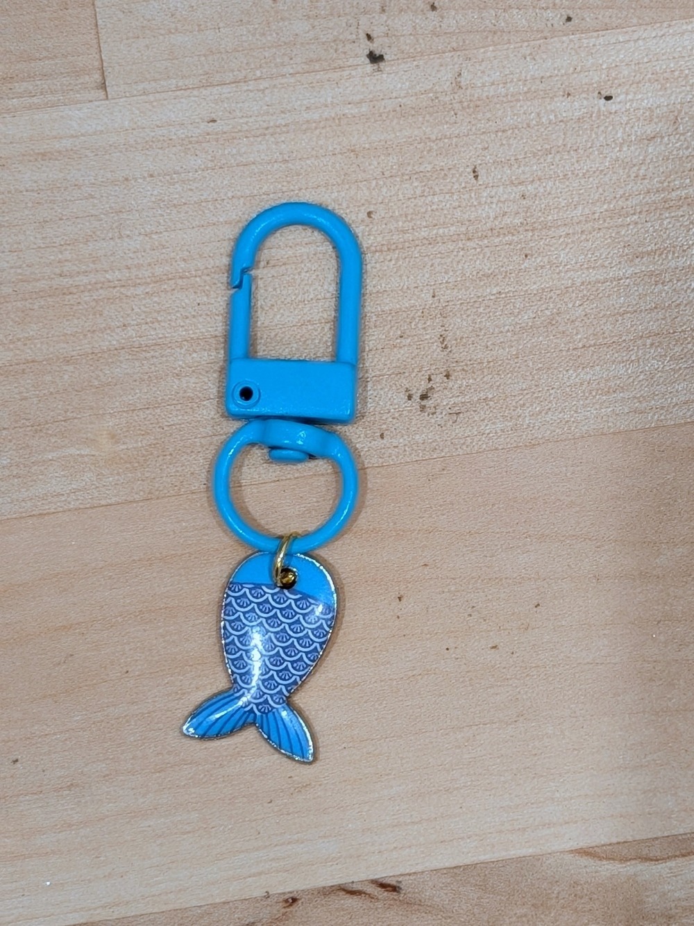 Blue Fish Tail Pet Charm Keyring